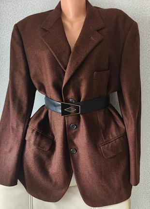 Пиджак женский lanvin paris кашемировый винтаж винтажный блейзер с кашемируакет с карманами оверсайз