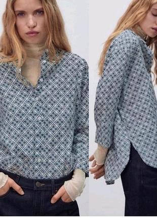 Лляна сорочка вільного крою zara