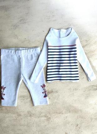 Комплект petit bateau 3-6 міс 62-68 см, реглан + лосини, 100% бавовна