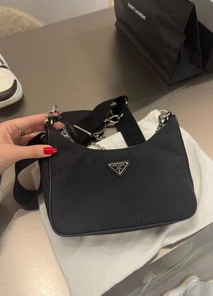 Сумка жіноча prada чорна кросбоді