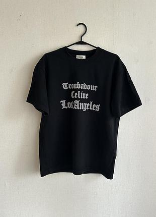Футболка celine troubadour los angeles loose fit luxury y2k