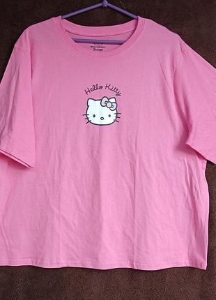 Футболка женская розовая hello kitty,  xl, eur 46-48