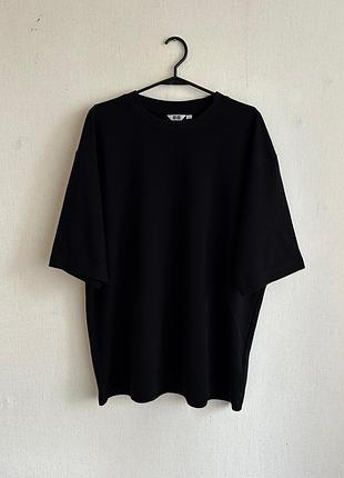 Футболка uniqlo airism cotton oversized crew neck half sleeve black