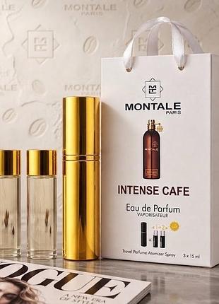 Розкішний набір montale intense cafe (3х15 мл) у тревел-атомайзері — стійка нішева парфумована вода