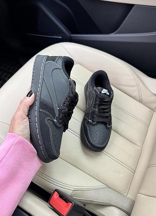 Кроссовки женские и мужские найк nike jordan 1 low og sp travis scott black phantom