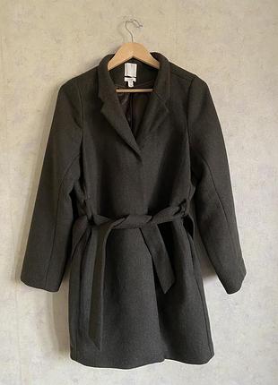 Вовняне пальто з паском h&m nova fides