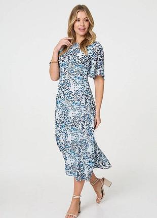 Нова міді сукня stella morgan animal print flared sleeve midi dress