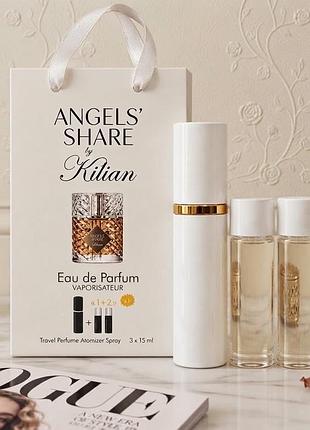 Елітний набір kilian angels' share (3х15 мл) у тревел-атомайзері — нішева парфумована вода