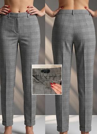 Брюки жіночі vero moda в клітинку сірі xs/32