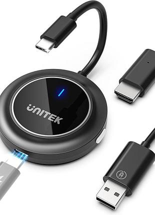 Hdmi-адаптер type c unitek hb733 беспроводной hdmi-адаптер для передачи сигнала на монитор