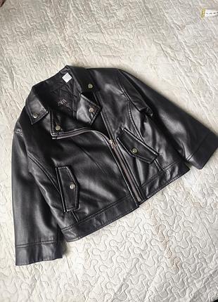 Куртка дитяча zara косуха утеплена чорна 110 см