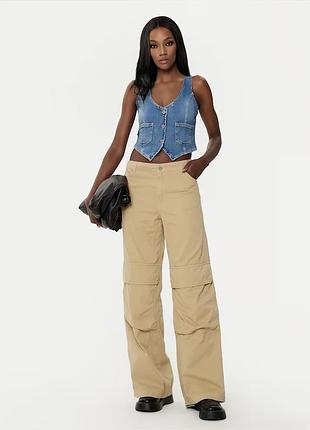 Штани hugo з тканини hunder 50530833 бежевий relaxed fit
