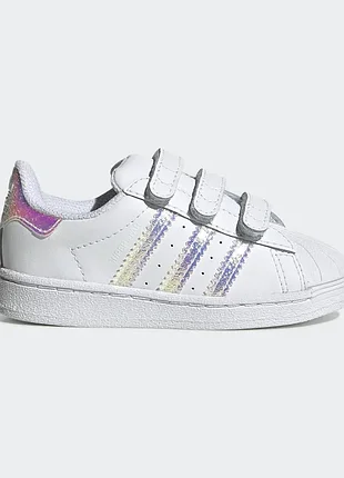 Стильные кроссовки кеды из натуральной кожи для девочки adidas super star