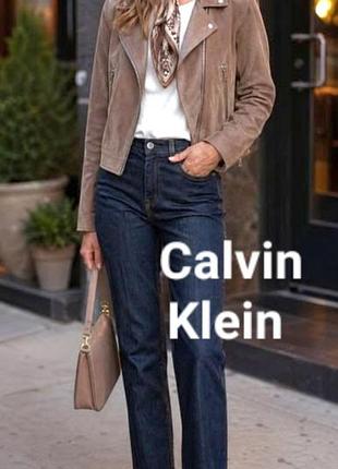 Джинсы трубы синий calvin klein