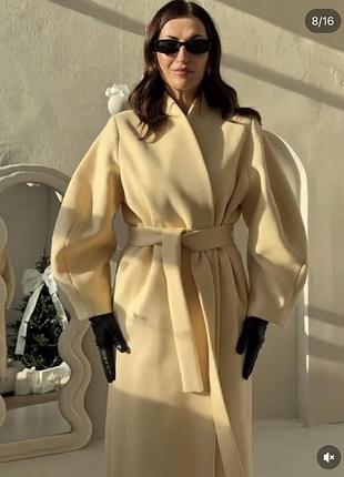 Шерстяне пальто zara шерсть 5