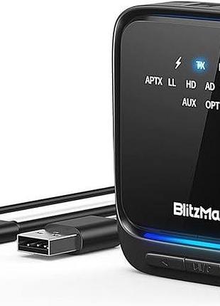 Аудиоадаптер приемник-передатчик blitzmax bm-bt06 adapte bluetooth 5.0 aux, rca