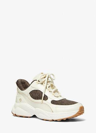 Кроссовки женские michael kors katrina mixed-media trainer, оригинал, бежевый/молочный, 38
