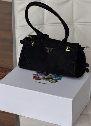 Сумка prada bonnie medium suede shoulder bag черный есть