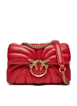 Женская сумка pinko love bag puff красная из натуральной кожи, оригинал