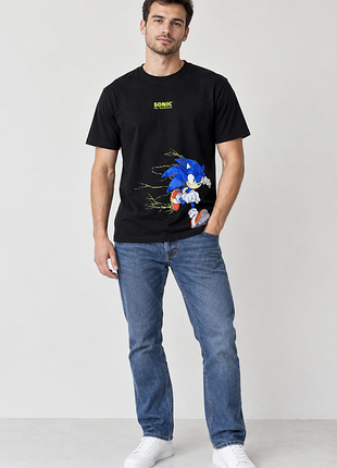 Футболка чорна sonic( l)