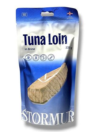 Филе тунца в собственном соку stormur tuna loin in brine (тунцовый лойн), 225 г (с деревянной ложкой)