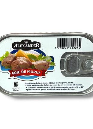 Печінка тріски натуральна alexander foie de morue 121 г (ісландія/кошер)