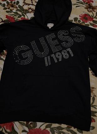 Худі жіноче guess чорне з принтом