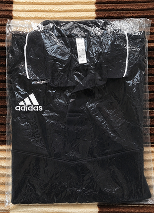 Поло чоловіче adidas climalite чорне з білими смужками, розмір xs
