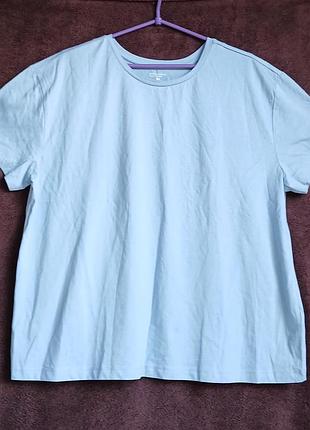 Футболка женская, голубая, xl, eur 46-48