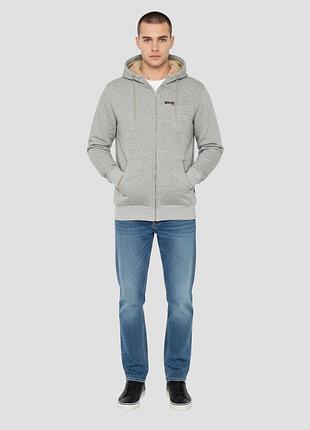 Фірмове тепле зіп худі schott chinese gray hooded zipped sweatshirt