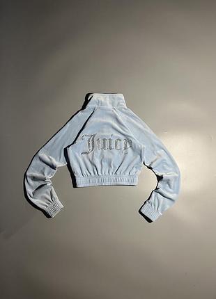Juicy couture кофта блакитна укорочена,y2k зі стразами,big logo