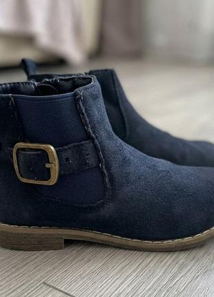 Черевики для дівчатокthe shoes челсі демісезонні сині, розмір 28, довжина устілки 17.5 см, екозамша