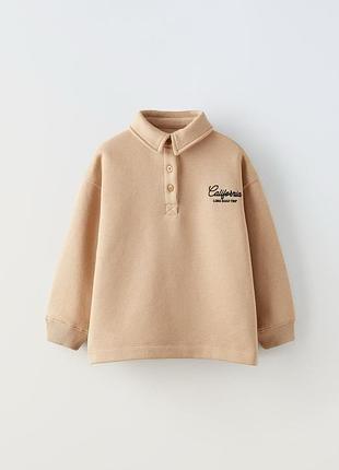 Світшот для дівчинки zara на флісі бежевий 164