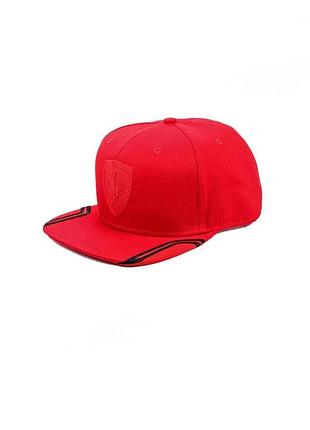 Червона кепка/бейсболка з прямим козирком puma ferrari red formula 1 team cap boss original snapback nike x jordan