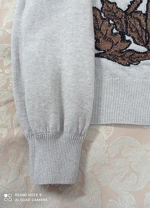 Свитер вышит бисером per una m&amp;s 100%котон 7