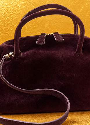 Сумочка из 100% кожи zara вишневого цвета