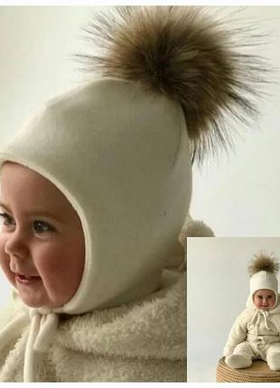 Зимова шапка хутро тедді 9