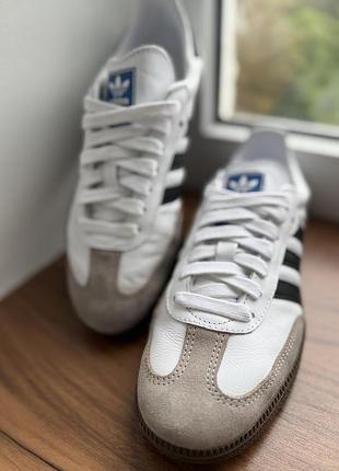Кросівки adidas samba біло-чорні 38.5 (устілка 24.5 см) найкрутіша модель