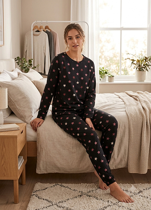 Женская пижама / домашний костюм m&amp;s sleep loungear в звездочки р. 12-14