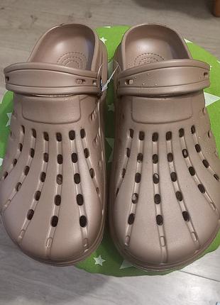 Сабо жіночі crocs бежеві, розмір 40, довжина устілки 25 см