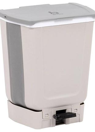 Корзина для мусора складная bo-camp waste bin foldable 15 л белый/серый (5329979), для хранения и организации вещей, для гардероба
