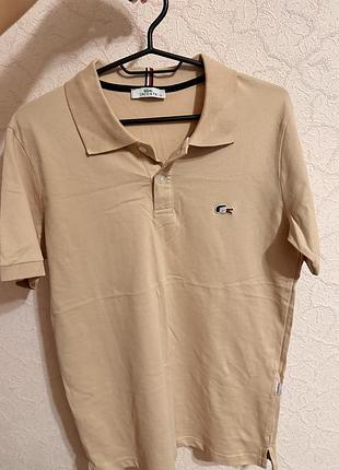 Унісекс поло lacoste бежеве