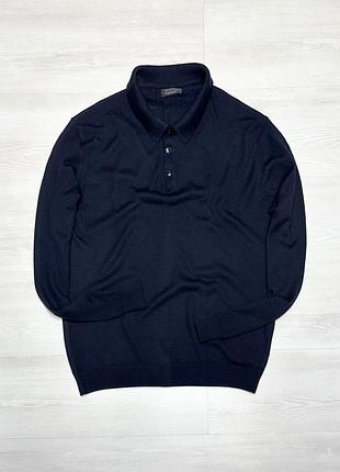 Zara indigo фірмова темно-синя вовняна кофта меринос оригінал