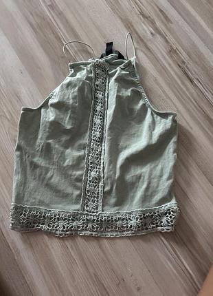 Топ жіночий new look м'ятний з мереживом 152-158 см