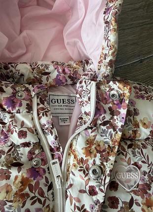 Куртка дитяча guess рожева з квітковим принтом 86 розмір