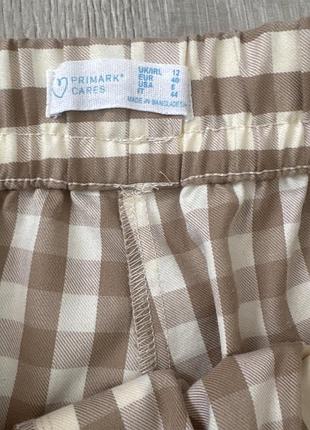 Брюки primark у коричнево-білу клітинку 2