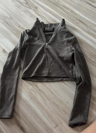 Жіночий лонгслів primark сірий в рубчик s