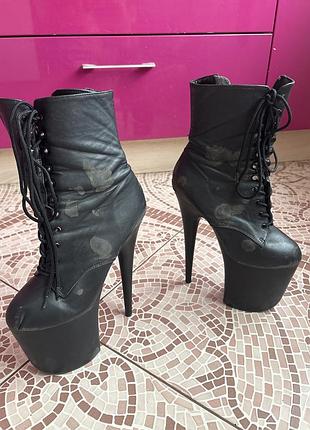 Жіночі ботильйони pleaser чорні, розмір 39 трійки