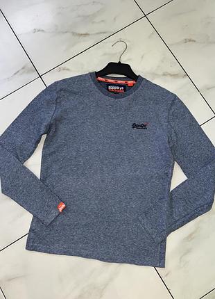 Мужской коттоновый лонгслив с длинным рукавом super dry xs (40-42)
