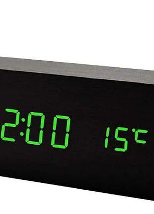 Часы настольные vst 862-4 с зеленой подсветкой/датчик температуры/дата